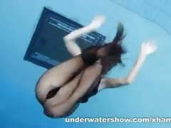 CumCommandos presents: Zuzanna is swimming in pantyhose in the pool