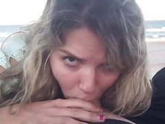 CumCommandos presents: Girlfriend fucks and gives perfect blowjob on the beach