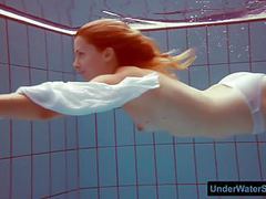 CumCommandos presents: Redhead in a white dress and sexy bikini