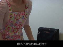 CumCommandos presents: Old pervert man gets ridden by a young hotel maid