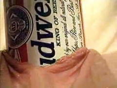CumCommandos presents: Extreme object insertion using a budweiser beer can