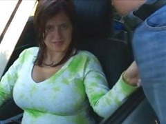 CumCommandos presents: Busty boobiekat car blowjob through window