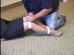 CumCommandos presents: Business woman hogtied