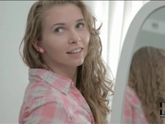 CumCommandos presents: Teen beauty with curly hair blows him