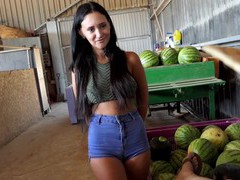 CumCommandos presents: Gina ferocious with natural tits and hot ass gets fucked hard, Couple, Hardcore, Brunettes, Long Hair, Latina, MILF, Shorts, Pussy Licking, Blowjob, Big Tits, Natural Tits, Hot Ass