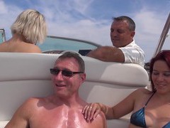 CumCommandos presents: Hot ass blondie britney drops her clothes for sex on the boat, Group Sex, Hardcore, Outdoor, Reality, Yacht, Foursome, Bikini