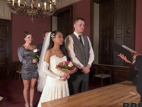 CumCommandos presents: Hot ass bride killa raketa drops her panties to ride a hard dick