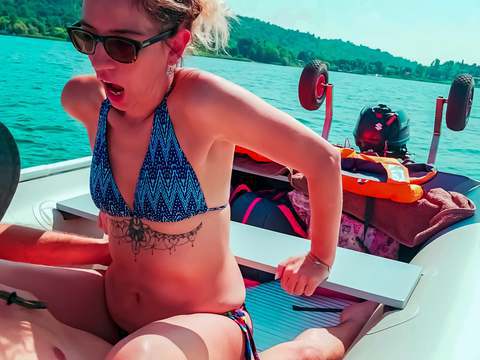 CumCommandos presents: Wife gets fucked on a boat and gets a creampie from her husband's best friend