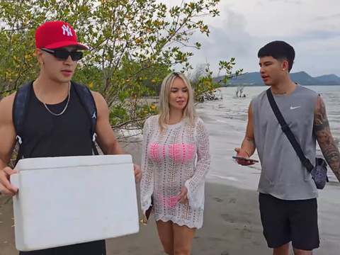 CumCommandos presents: Threesome on the beach with stepbrothers - danner mendez - tatiana alvarez - max betancur