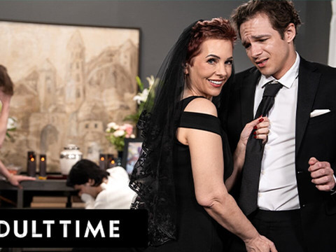 CumCommandos presents: Adult time - horny tattooed gilf ruby lynne caught fucking big dick stud during her hubby's funeral!