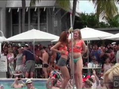 CumCommandos presents: Topless dancing amateurs at a pool party