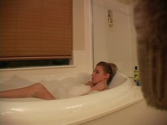 CumCommandos presents: Hidden camera captures girl masturbating in bathtub