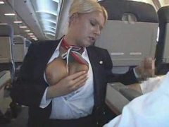 CumCommandos presents: Stewardess makes his cock feel good