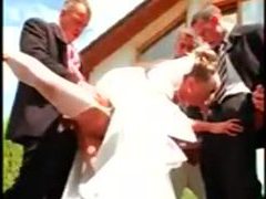 CumCommandos presents: Gangbang of a hot bride with pissing