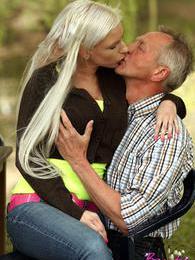 CumCommandos presents: Horny blonde teenage beauty riding an old stiff schlong
