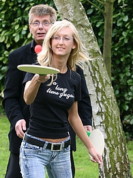 CumCommandos presents: Blonde teenage beauty blowing a senior his stiffy penis