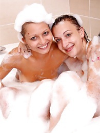 CumCommandos presents: Naughty sexy young chicks taking a hot bubble bath together